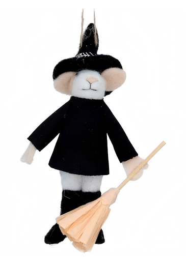 The Felt Witch Mouse With Broomstick Hanging Halloween Decoration from Gisela Graham brings a playful character to seasonal decorating. Featuring a mouse dressed as a witch and carrying a broomstick, it combines felt detailing with a fun Halloween-inspired design. The hanging format makes it easy to incorporate into seasonal displays around the home, adding a whimsical touch to Halloween decorating.